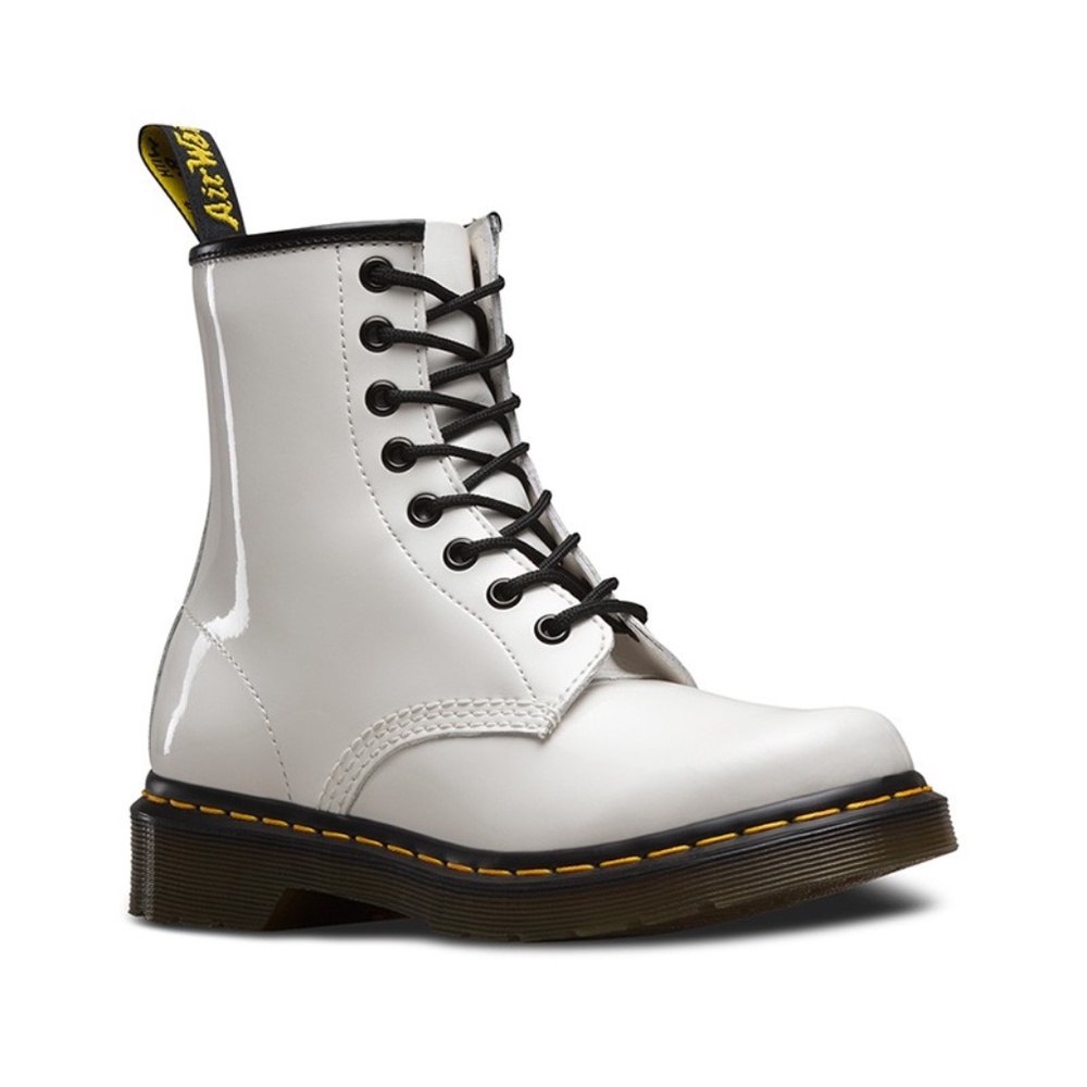 Dr. Martens White Patent 1460 Combat
